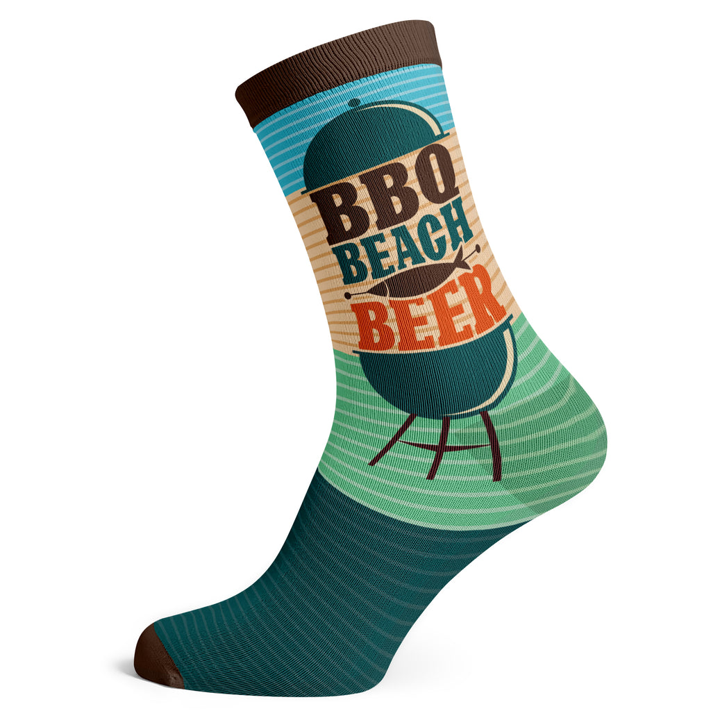 BBQ Beach Beer Socks