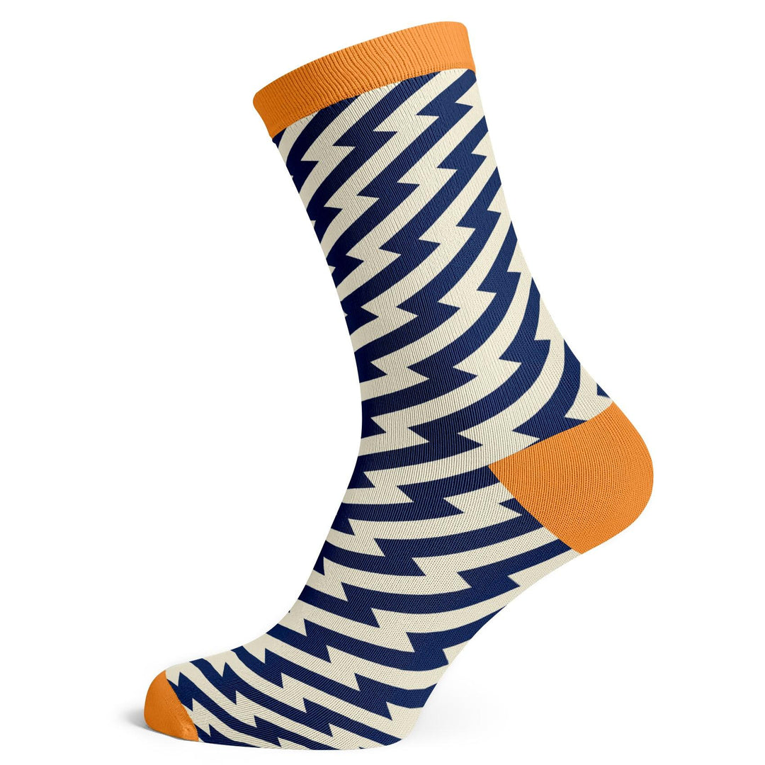 Blue White Zig Zag Socks - Socks To Be You