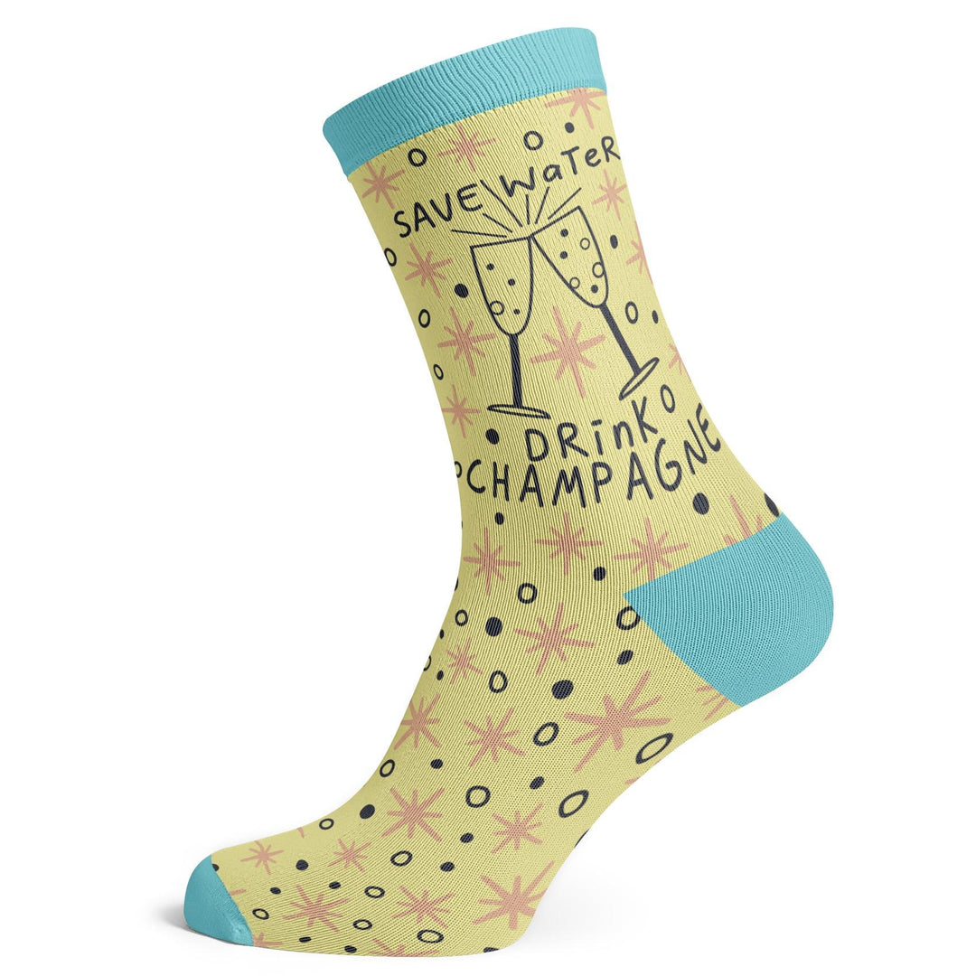 Save Water Drink Champagne Socks - Socks To Be You