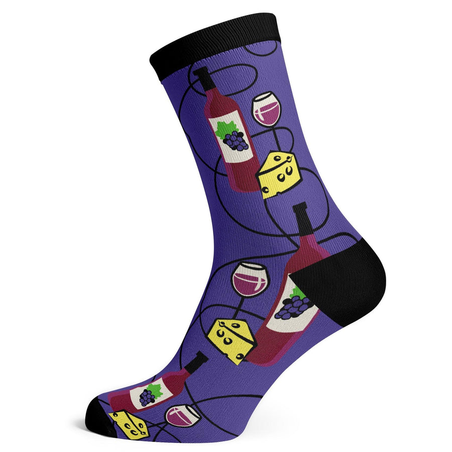 Wine And Cheese Socks - Socks To Be You