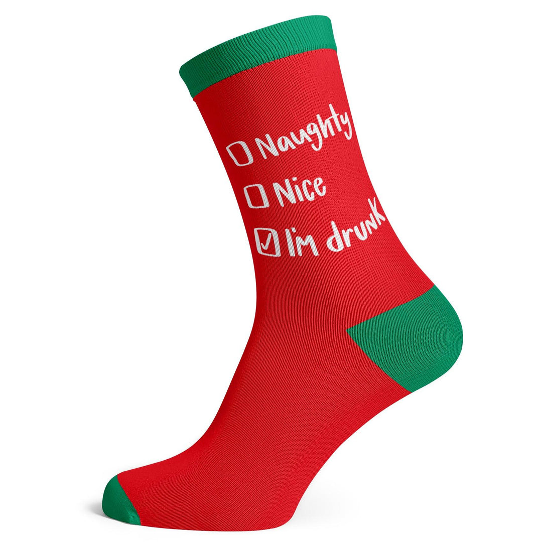 Christmas I'M Drunk Checklist Socks - Socks To Be You