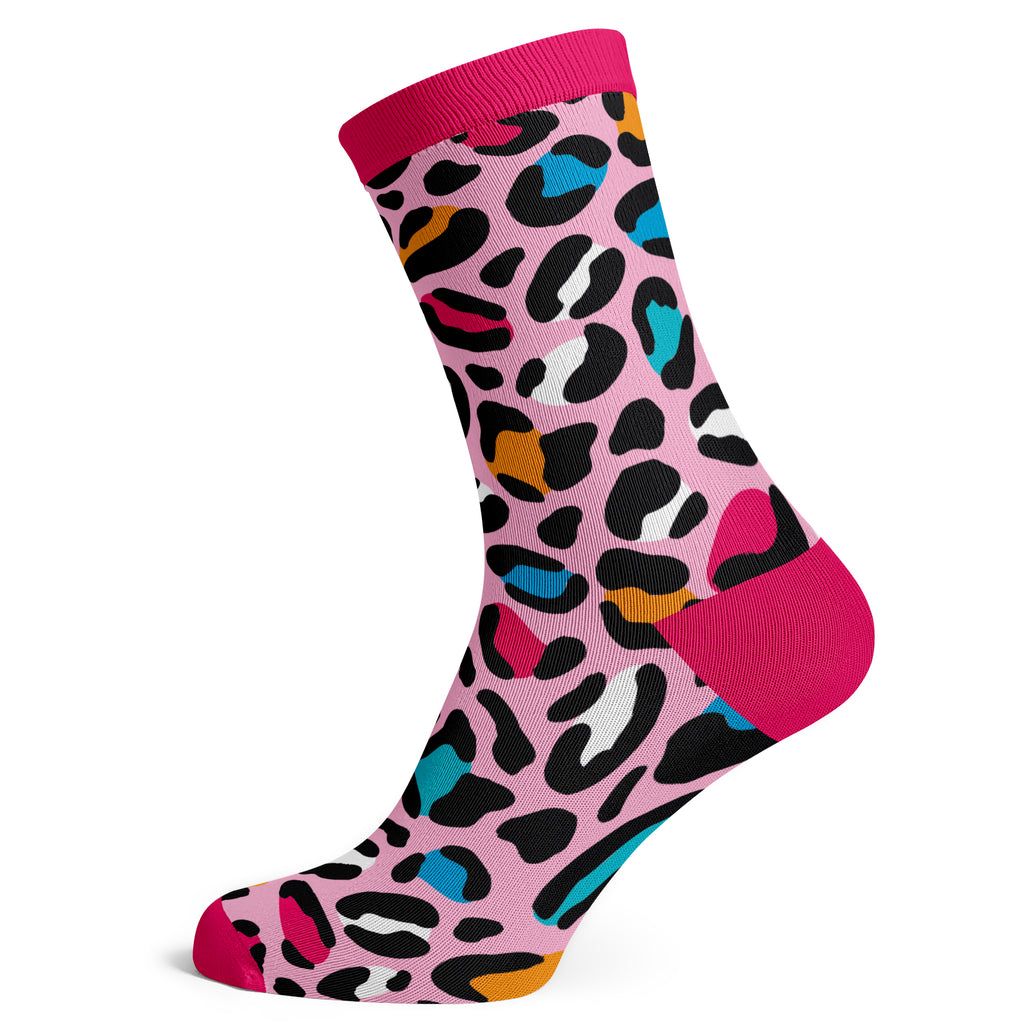 Bright Leopard Print Socks