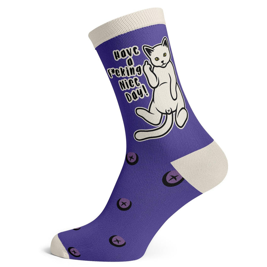 Middle Finger Nice Day Socks - Socks To Be You