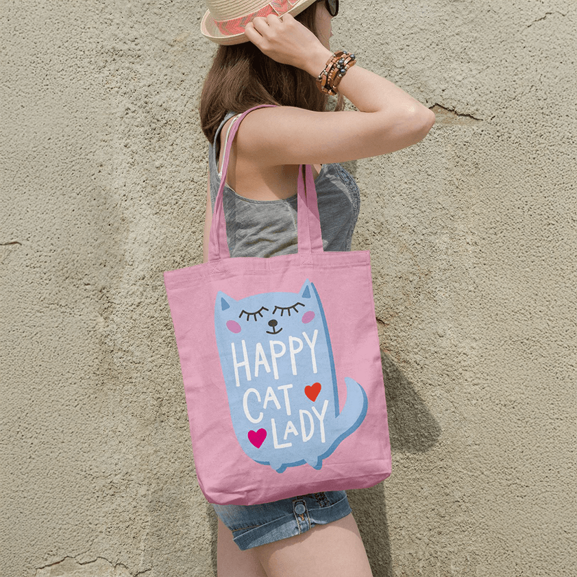 Happy Cat Lady Tote Bags - Socks To Be You