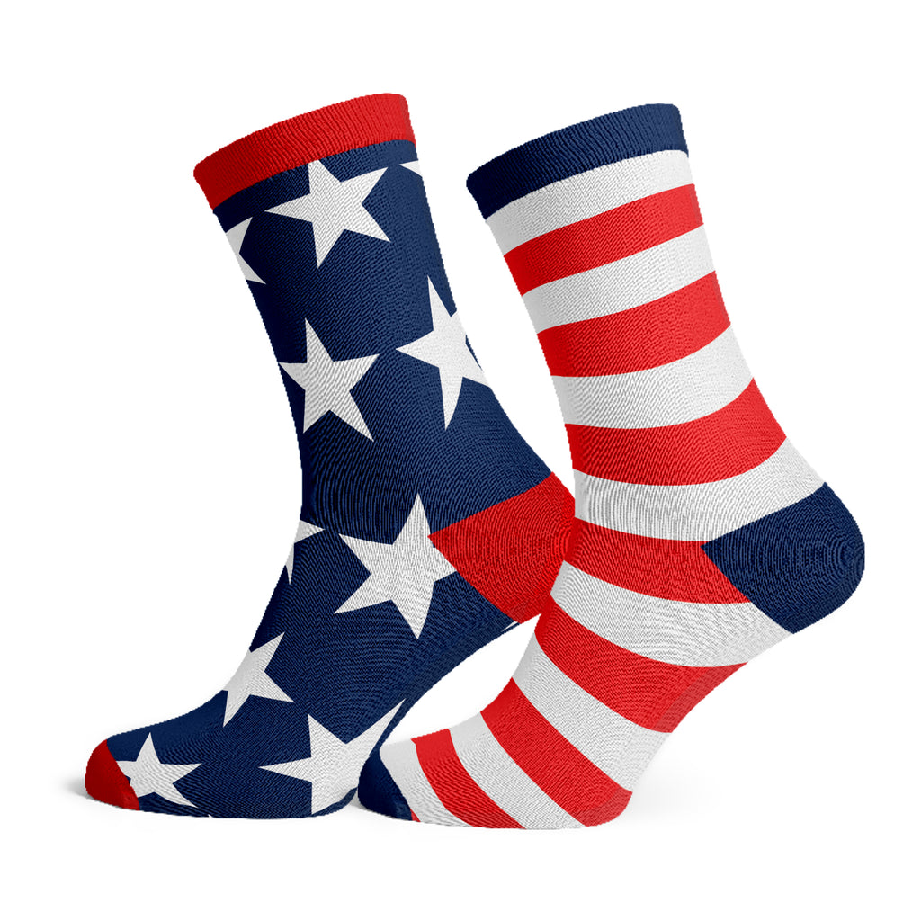 Americana Stars Stripes Left Right Socks