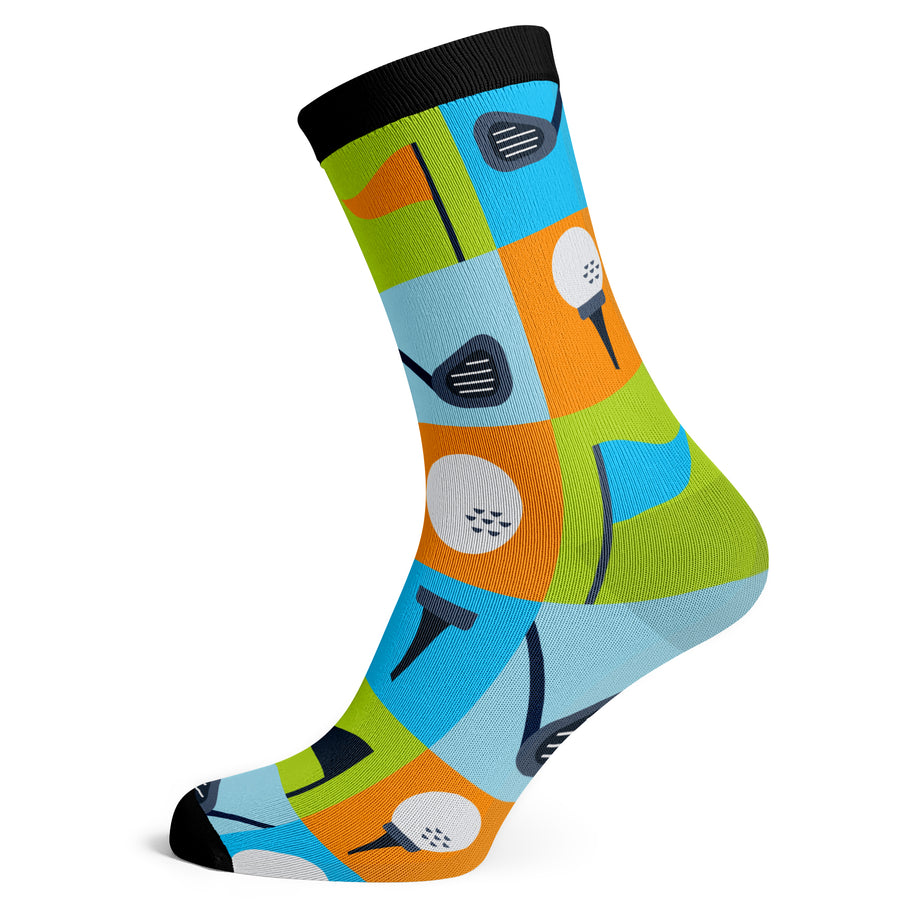 Golf Bright Squares Socks - Socks To Be You