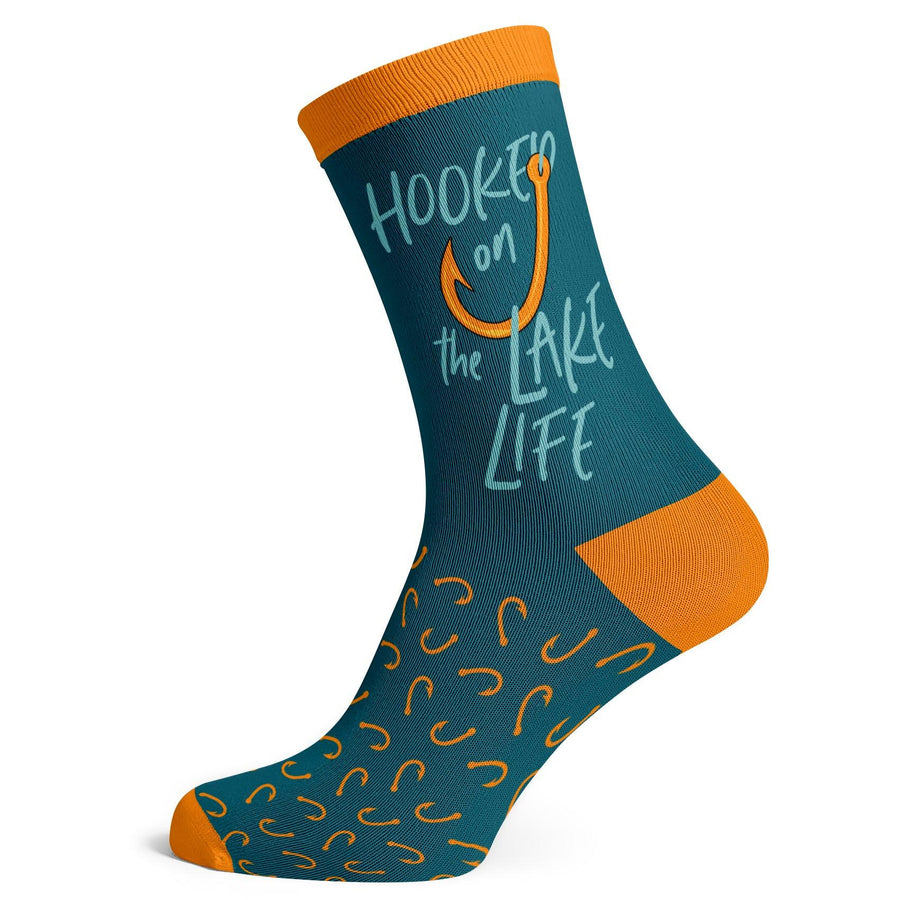 Hooked On The Lake Life Socks - Socks To Be You