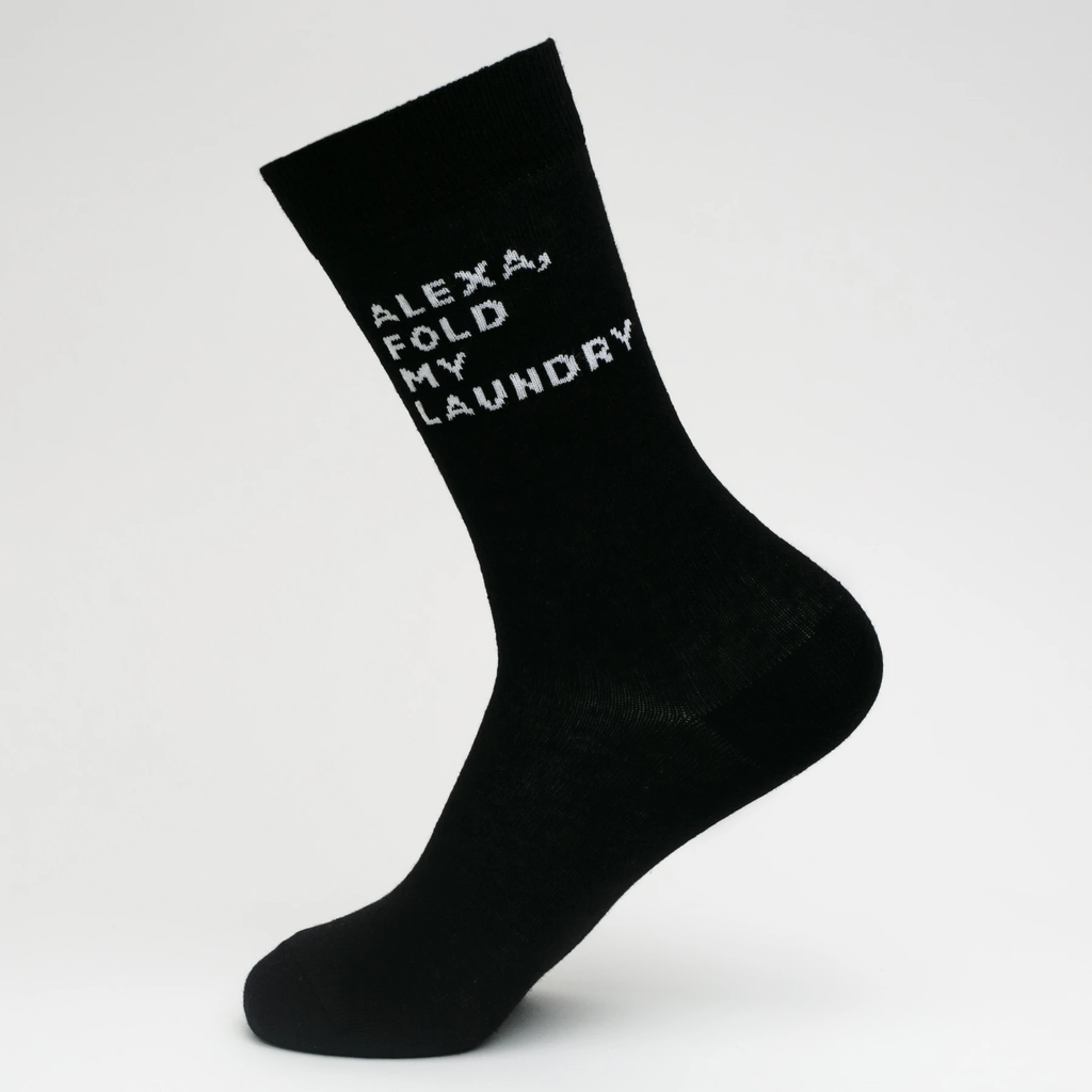 Printed Black Socks | Fold My Laundry Socks | Socks To Be You