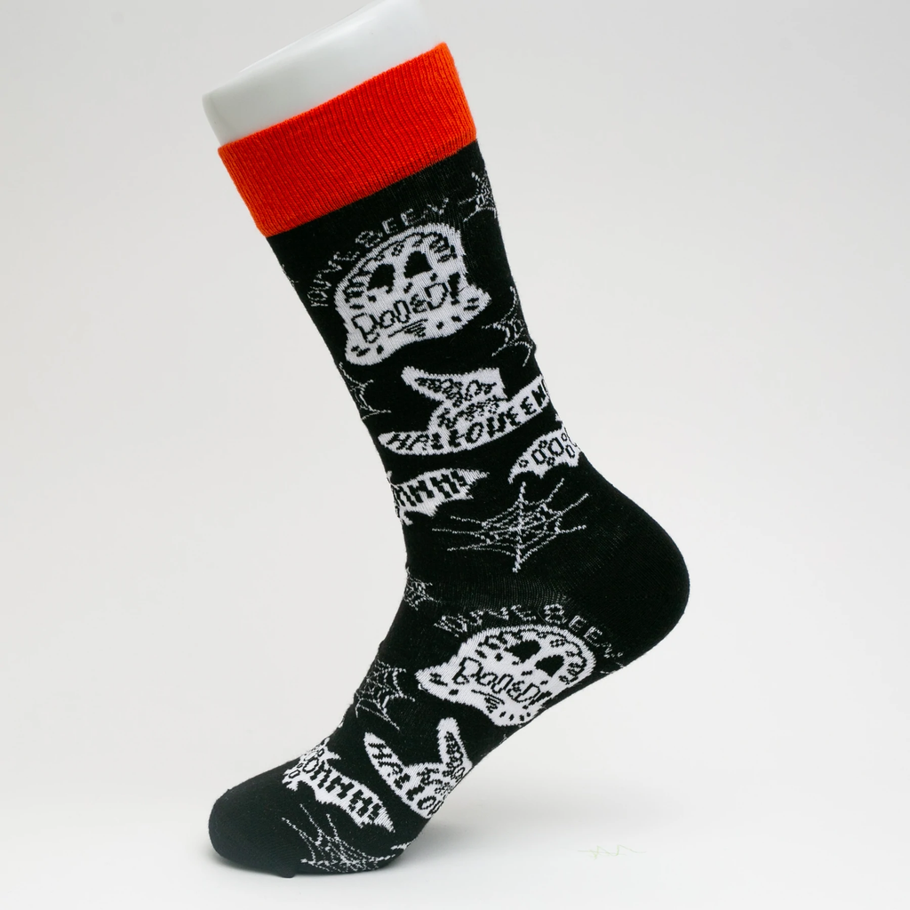 Black Printed Socks | Printed Crew Socks | Socks To Be You