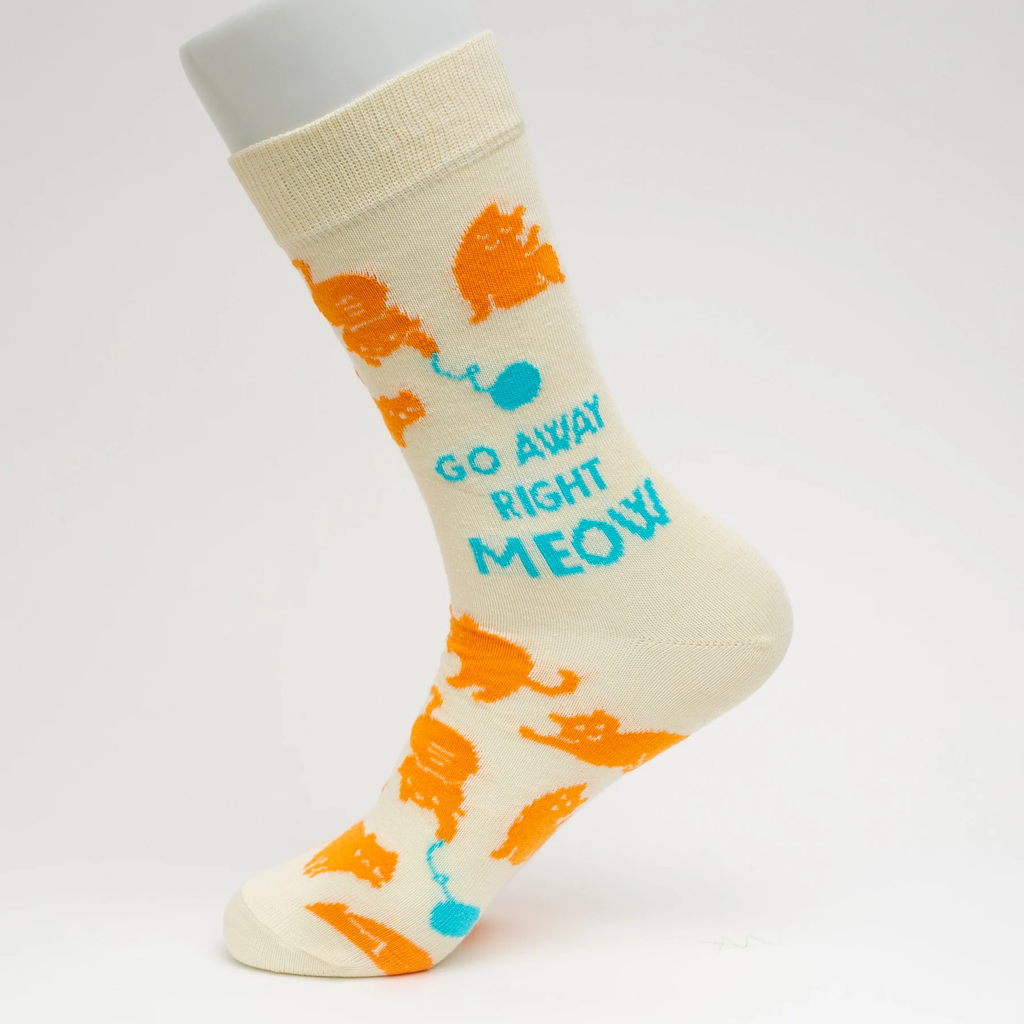 Go Away Right Meow Socks | Printed Socks | Socks To Be You