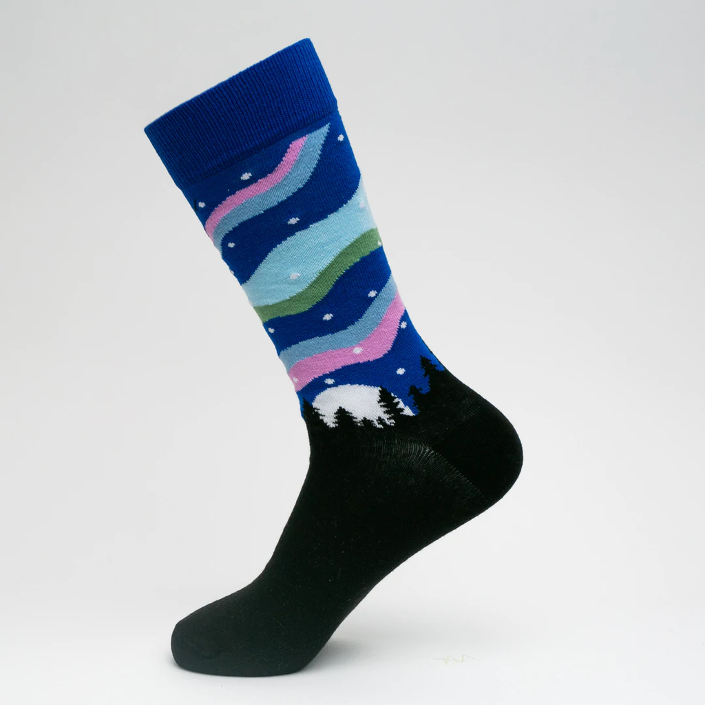 Northern Lights Socks | Blue and Black Socks | Socks To Be You