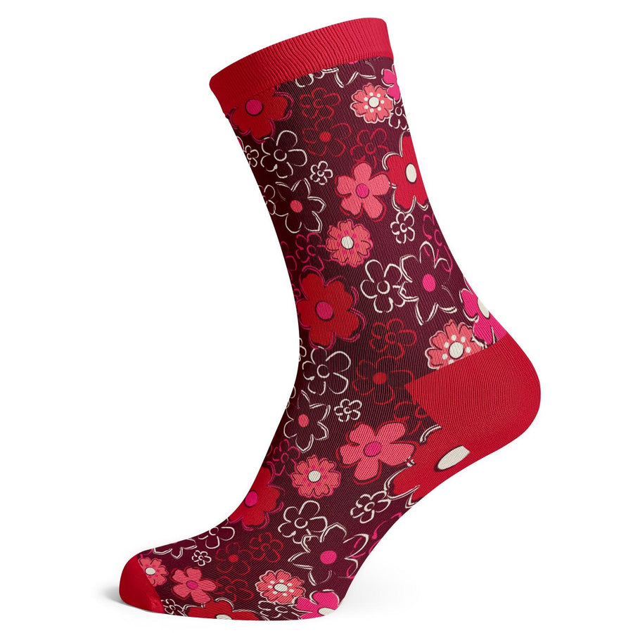 Red Floral Socks - Socks To Be You