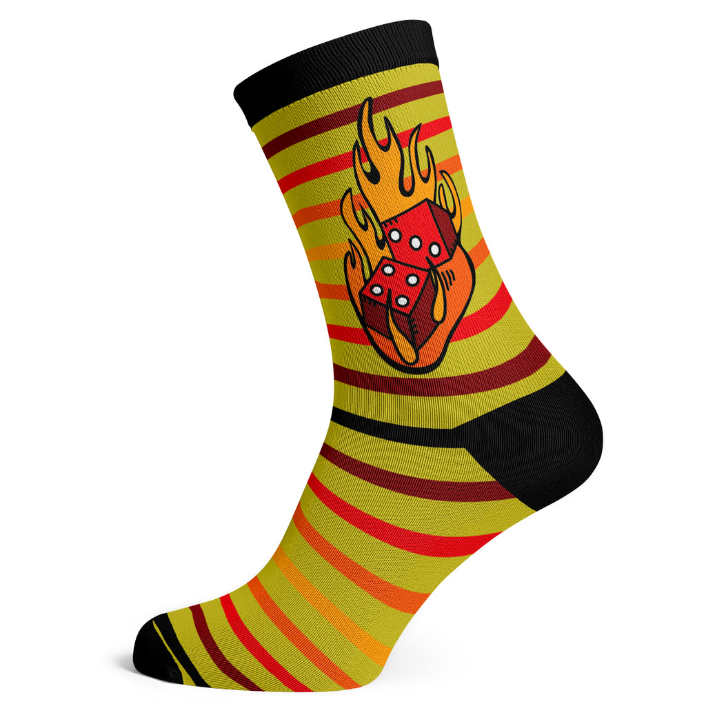 Flaming Dice Socks