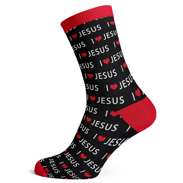 I Heart Jesus Socks - Premium Cotton Faith Socks for Hobbies | Novelty ...