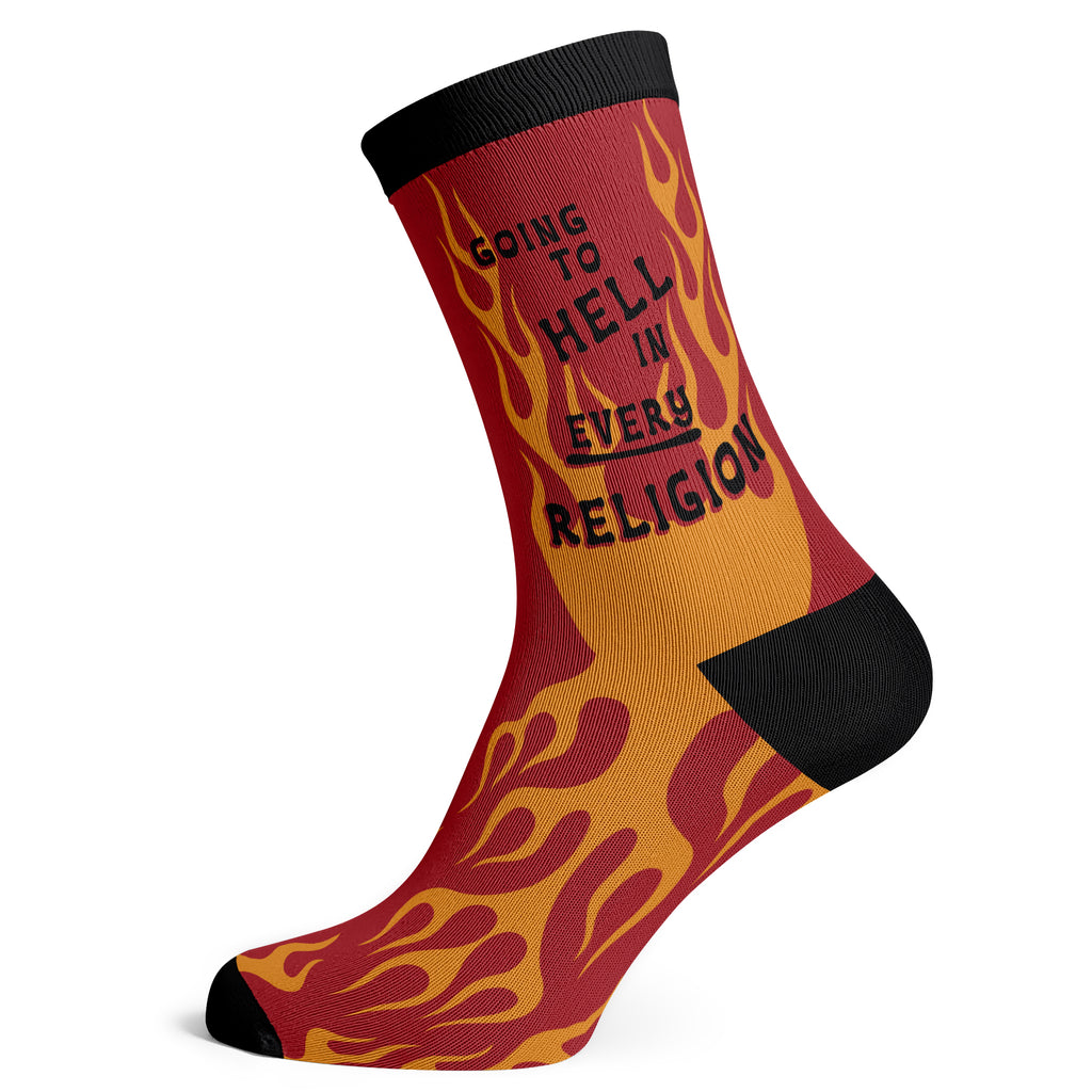 Going To Hell in Every Religion Socks