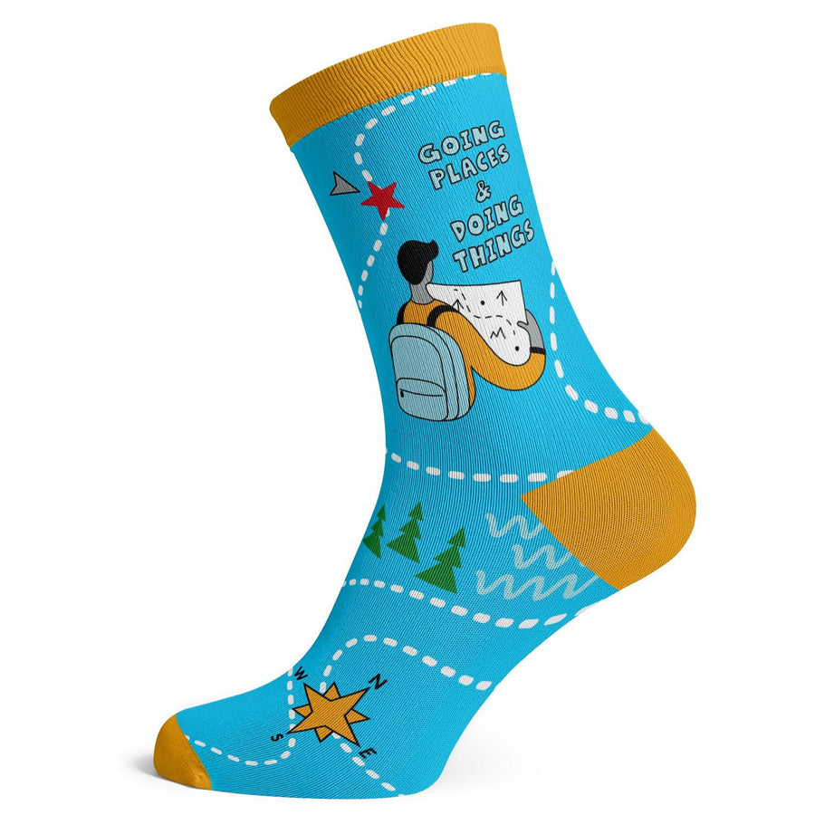 Going Places Doing Things Socks - Socks To Be You