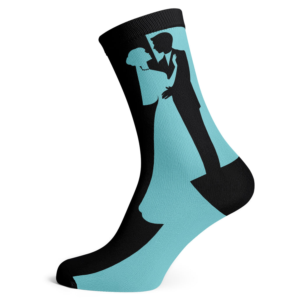 Bride Groom Silhoutte Socks