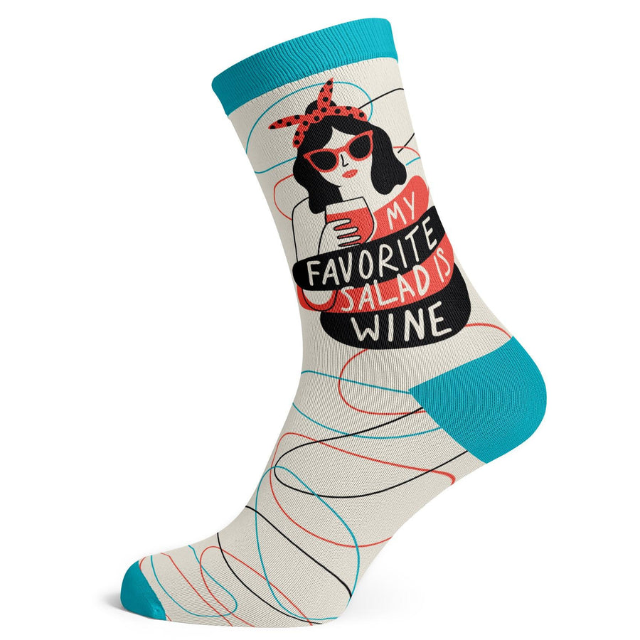 My Favorite Salad Is Wine Socks - Socks To Be You