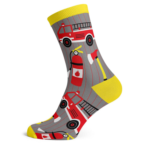Fire Trucks Socks - Premium Cotton Novelty Socks for Professionals ...