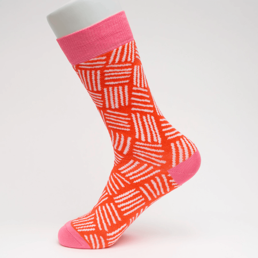 White Stripes Pink Socks - Socks To Be You