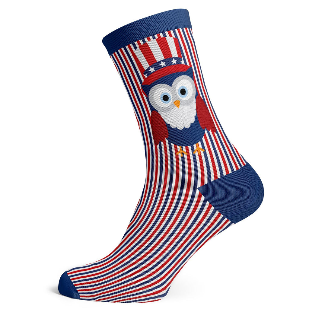Americana Patriotic Owl Socks